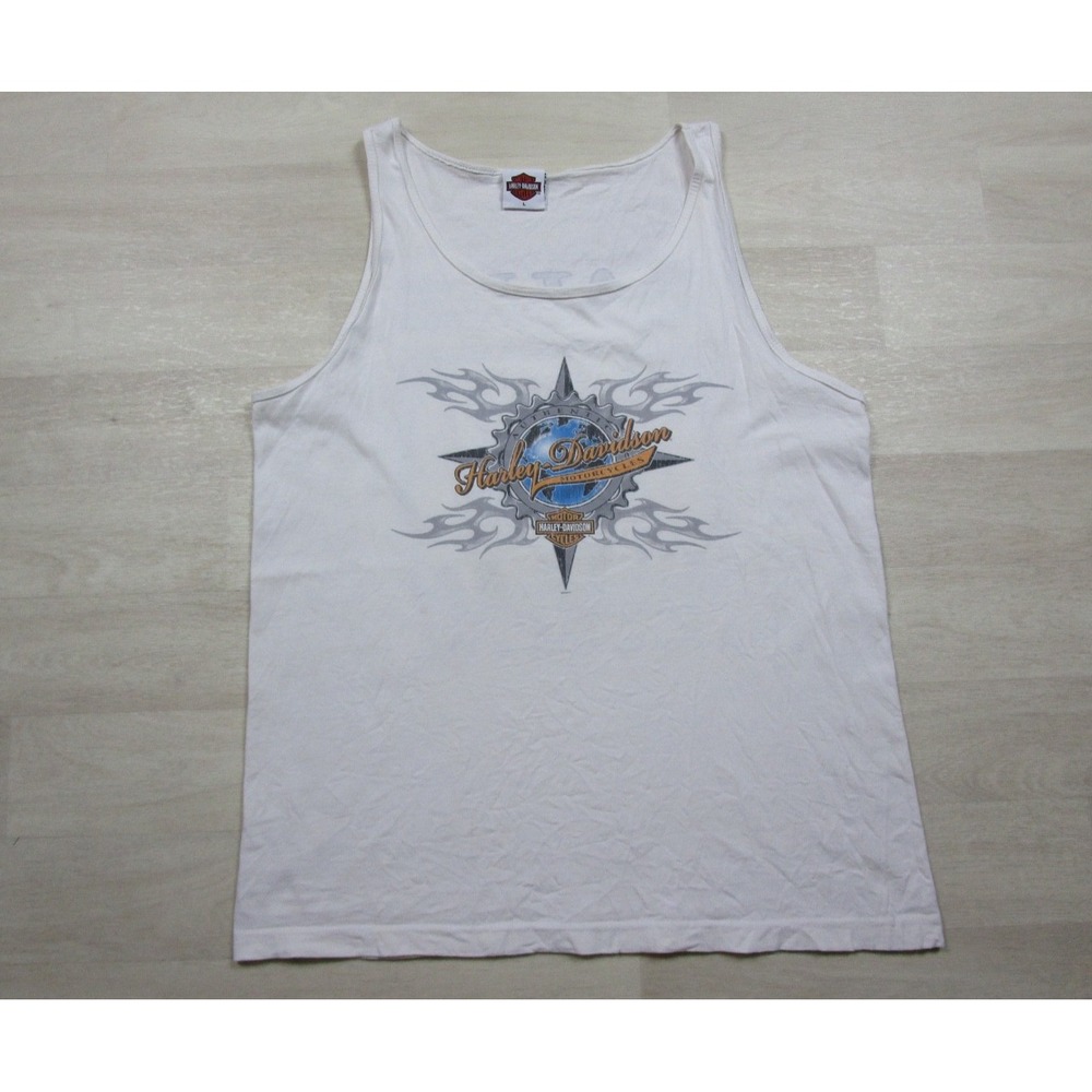 Vintage Y2K Harley-Davidson Motorcycles Tank Top Men's (L) Tribal Biker Ohio